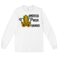 White america needs farmers Long Sleeve Tee - CowhideDigitalArt