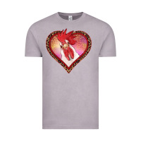 Vintage Zinc valentine's day rooster with leopard heart Vintage Tee - RanaPortraitStore