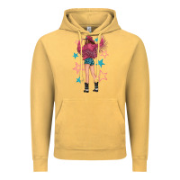 Vintage Mustard western pink with stars and cowgirl Vintage Hoodie - texasbilliewilder