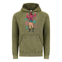 Vintage Olive western pink with stars and cowgirl Vintage Hoodie - texasbilliewilder