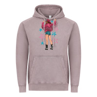 Vintage Zinc western pink with stars and cowgirl Vintage Hoodie - texasbilliewilder
