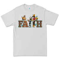 Dove Grey faith cross and butterfly with sunflower leopard and roses Premium Tee - Artiststas