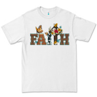 White faith cross and butterfly with sunflower leopard and roses Premium Tee - Artiststas