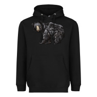 Black Sloth Bear Heavyweight Hoodie - LillyAllenDesigns