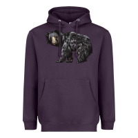 Plum Sloth Bear Heavyweight Hoodie - LillyAllenDesigns