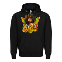 Black butterfly afro woman juneteenth Zipper Hoodie - AdoDesignShop