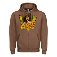 Chestnut butterfly afro woman juneteenth Zipper Hoodie - AdoDesignShop