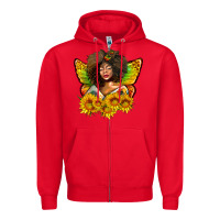 Red butterfly afro woman juneteenth Zipper Hoodie - AdoDesignShop