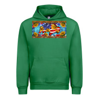 Emerald bison amerıcan flag  license plate template Urban Hoodie - BarkalooDesign
