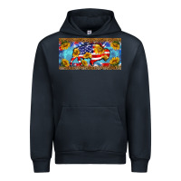 Navy bison amerıcan flag  license plate template Urban Hoodie - BarkalooDesign