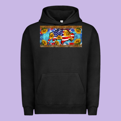 Bison Amerıcan Flag  License Plate Template Urban Hoodie Designed By Barkaloodesign