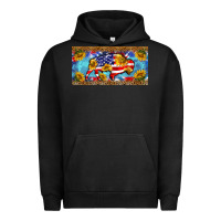 Pigment Black bison amerıcan flag  license plate template Urban Hoodie - BarkalooDesign