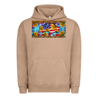 Pigment Burro bison amerıcan flag  license plate template Urban Hoodie - BarkalooDesign