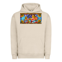 Pigment French Oak bison amerıcan flag  license plate template Urban Hoodie - BarkalooDesign