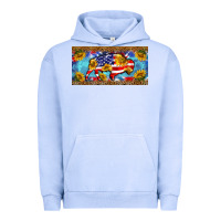 Pigment Grape Ice bison amerıcan flag  license plate template Urban Hoodie - BarkalooDesign