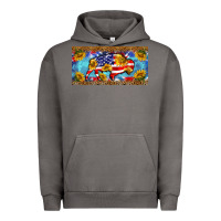 Pigment Tornado bison amerıcan flag  license plate template Urban Hoodie - BarkalooDesign