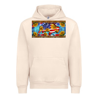 Sandshell bison amerıcan flag  license plate template Urban Hoodie - BarkalooDesign