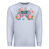 Heather Grey happy easter Premium Sweatshirt - MaliasSmallBusiness