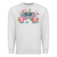 Oatmeal Heather happy easter Premium Sweatshirt - MaliasSmallBusiness