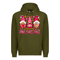 Army Green Merry pink Christmas gnomes Premium Hoodie - NancyCooperArtShop