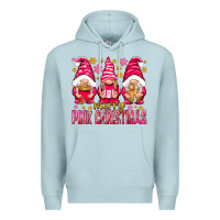 Blue Mist Merry pink Christmas gnomes Premium Hoodie - NancyCooperArtShop