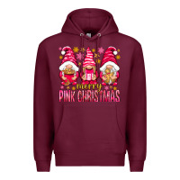 Burgundy Merry pink Christmas gnomes Premium Hoodie - NancyCooperArtShop