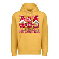 Mustard Merry pink Christmas gnomes Premium Hoodie - NancyCooperArtShop