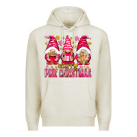 Oatmeal Heather Merry pink Christmas gnomes Premium Hoodie - NancyCooperArtShop