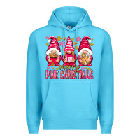 Ocean Blue Merry pink Christmas gnomes Premium Hoodie - NancyCooperArtShop