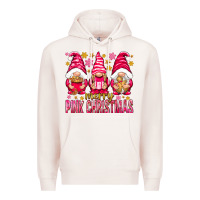 Pale Pink Merry pink Christmas gnomes Premium Hoodie - NancyCooperArtShop