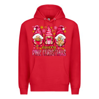 Red Merry pink Christmas gnomes Premium Hoodie - NancyCooperArtShop