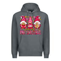 Rock Merry pink Christmas gnomes Premium Hoodie - NancyCooperArtShop