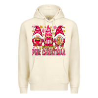 Sandshell Merry pink Christmas gnomes Premium Hoodie - NancyCooperArtShop