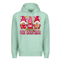 Seafoam Merry pink Christmas gnomes Premium Hoodie - NancyCooperArtShop