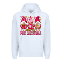 White Merry pink Christmas gnomes Premium Hoodie - NancyCooperArtShop