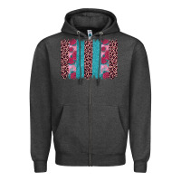 Charcoal Heather valentines day leopard rose glitter brush stoke Zipper Hoodie - JahusDesignShop