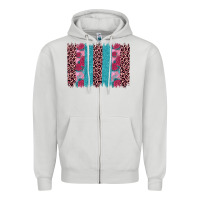 Dove Grey valentines day leopard rose glitter brush stoke Zipper Hoodie - JahusDesignShop