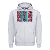 Heather Grey valentines day leopard rose glitter brush stoke Zipper Hoodie - JahusDesignShop