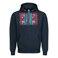 Navy valentines day leopard rose glitter brush stoke Zipper Hoodie - JahusDesignShop