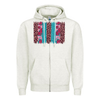 Oatmeal Heather valentines day leopard rose glitter brush stoke Zipper Hoodie - JahusDesignShop