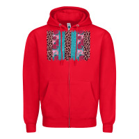 Red valentines day leopard rose glitter brush stoke Zipper Hoodie - JahusDesignShop