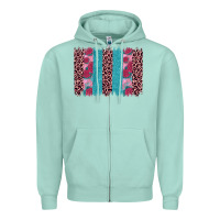 Seafoam valentines day leopard rose glitter brush stoke Zipper Hoodie - JahusDesignShop