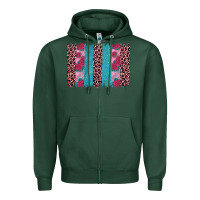 Sports Green valentines day leopard rose glitter brush stoke Zipper Hoodie - JahusDesignShop
