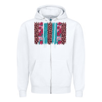 White valentines day leopard rose glitter brush stoke Zipper Hoodie - JahusDesignShop