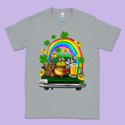 St Patricks Shamrock Gold Beer Truck Classic Tee Designed By Fadigitalartstudio