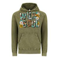 Vintage Olive western wild soul with sunflowers Vintage Hoodie - texasbilliewilder