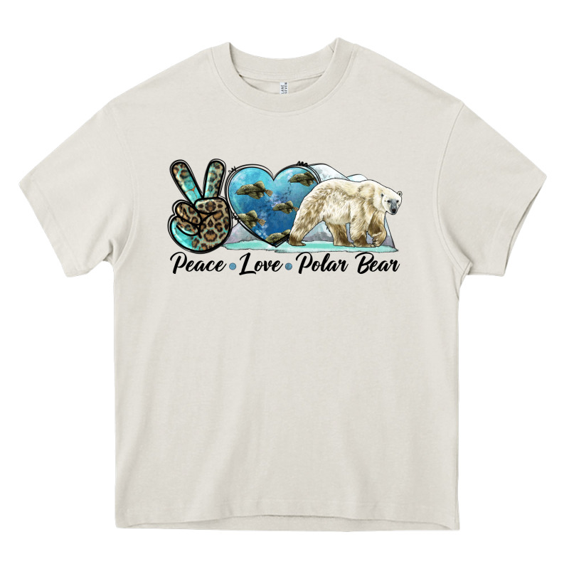 Peace Love Polar Bear Heavy Core Tee by LillyAllenDesigns | Teevron