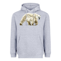 Heather Grey Polar Bear Heavyweight Hoodie - LillyAllenDesigns