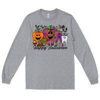 Heather Grey happy halloween tooth Long Sleeve Tee - RacoonDesign
