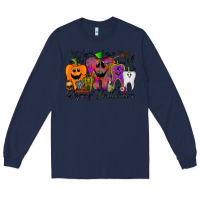 Navy happy halloween tooth Long Sleeve Tee - RacoonDesign